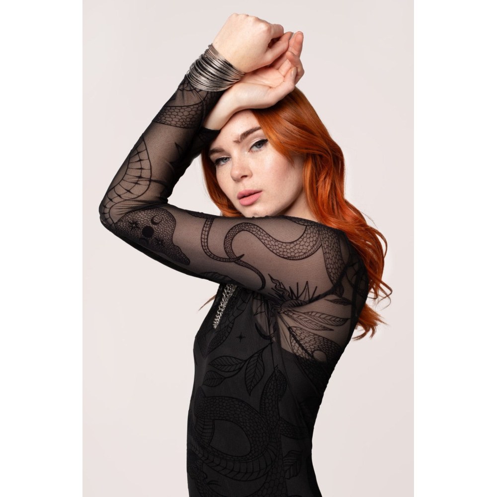Hell Bunny - Snake Charmer Longue robe - Noir